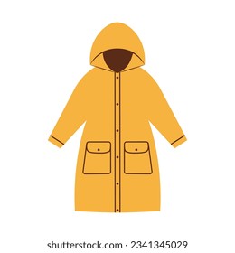 impermeable amarillo. Ilustración vectorial en estilo plano