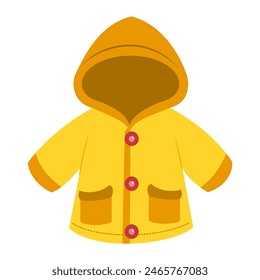 Yellow raincoat vector illustration isolated on white background