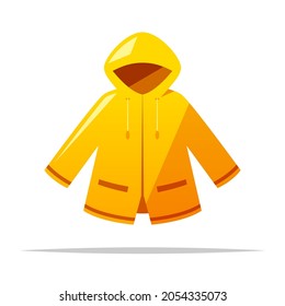 Yellow raincoat vector isolated illustration