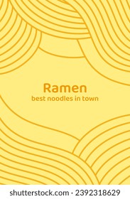 Yellow ramen Suppe Textur Plakatvorlage. asiatisches Instant-Nudeln, Nudeln und Spaghetti. Japanisches, chinesisches Wavy-Design. Hintergrundinformationen, abstrakte Lebensmittelgrafik