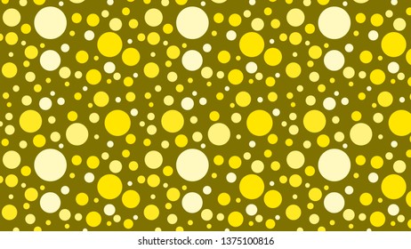 Yellow  Random Circle Dots Pattern Background