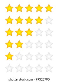 Yellow rating stars vector