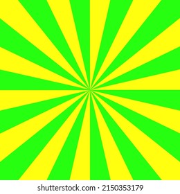 yellow rays on light green background. Summer style. Vector illustration. stock image.