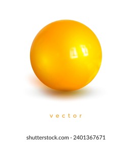 Yellow realistic ball vector .Isolated sphere for advertising and lettering.