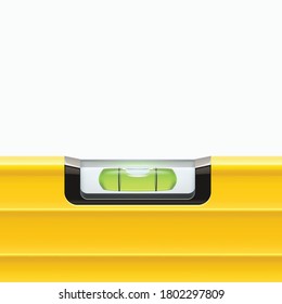 yellow realistic level tool with green bubble