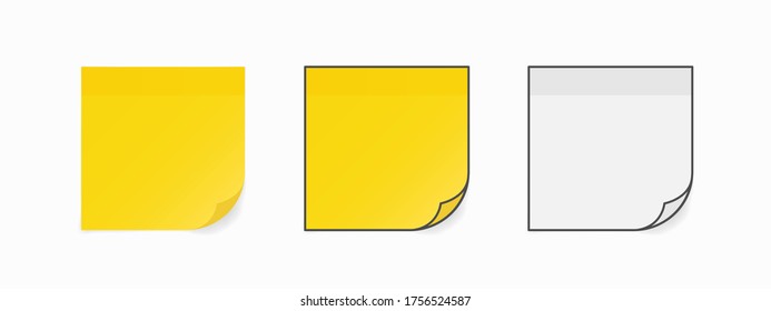 Página amarilla de papel realista. Ilustración del vector.