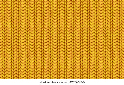 Yellow realistic simple knit texture vector seamless pattern