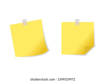 Yellow realistic stick note paper vector. Yellow stick note paper isolated on a white background. Yellow to do list icon. Blank note paper vector. Office supply icon