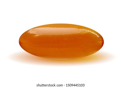 Yellow realistic vector 3d pill
