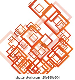 Yellow Rectangle Modern Vector Background. Mosaic Tile Template. Orange Contemporary Wallpaper. White Simple Cover.