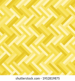 Yellow rectangle pattern three layers arranged in a zigzag seamless background. Textured design for fabric, tile, flooring, cover, poster, flyer, textile, backdrop, wall. Vector illustration.
