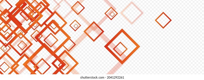 Yellow Rectangular Business Vector Panoramic Transparent Background. Abstract Square Illustration. Orange Style Banner. White Digital Wallpaper.