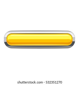 Yellow rectangular button icon. Cartoon illustration of rectangular button vector icon for web design