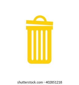 Yellow recycle bin vector icon