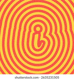 Yellow and red abstract background with a lowercase i information symbol. Vector illustration with vibrant ripple effect.