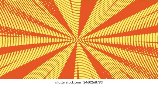 Fondo de grunge abstracto amarillo y rojo con estilo de semitono.