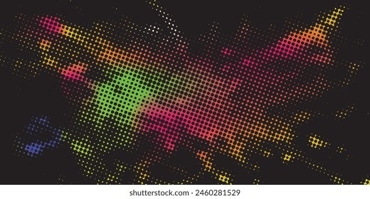 Fondo de grunge abstracto amarillo y rojo con estilo de semitono.