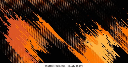 Yellow and red abstract grunge background with halftone style.