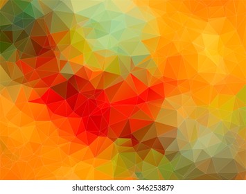 Yellow red  abstract polygonal background for web design