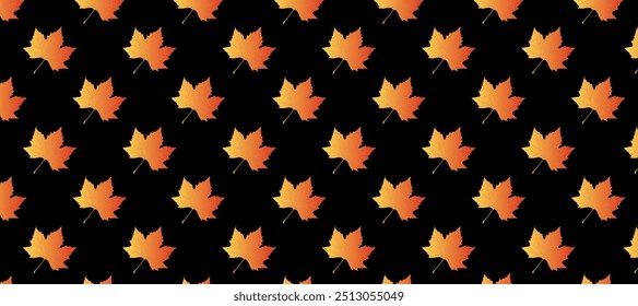 Yellow and red autumn leaves in the black background