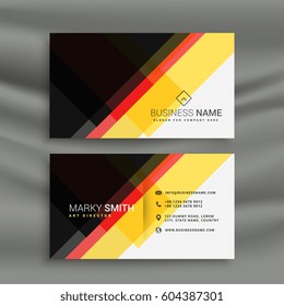 yellow red and black creative business card design