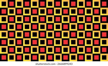Yellow, Red and Black Square Checkered Pattern, Racing Flag Grid Texture, Checkerboard Vector Background Design. Modern Red Yellow Black Checkerboard Texture, Square Grid Pattern Vector, taxi Abstract