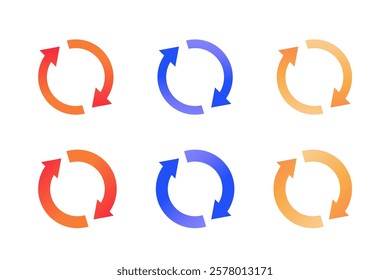 Yellow, red and blue Arrow illustration of a loop or cycle