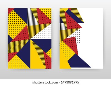 Yellow, red, blue design for annual report, brochure, flyer, poster. Abstract colorful background vector illustration for flyer, leaflet, poster. Business abstract A4 brochure template.