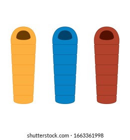 Yellow, red, blue, three-color sleeping bag