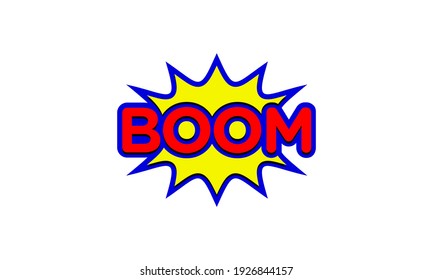 Yellow Red Boom Spark Splash Surprise Wordmark Lettering Typography Text Fun Logo Design