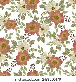 yellow and red bouquet seamless pattern for textile design