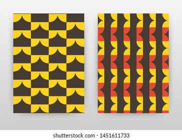 Yellow red brown seamless texture design for annual report, brochure, flyer, poster. Yellow red brown seamless background vector illustration for flyer, poster. Business abstract A4 brochure template.
