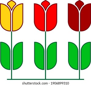 Yellow, red, burgundy tulips as simbol of different nationalities with different skin types. Ethnicity women group. International Women s Day. The concept of the movement for the empowerment