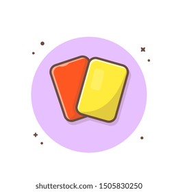 Yellow And Red Card Vector Icon Illustration. Red and Yellow Soccer Cards Sport Icon Concept White Isolated. Flat Cartoon Style Suitable for Web Landing Page, Banner, Sticker, Background