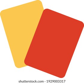 Yellow and red cards, illustration, vector on white background.