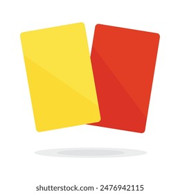 Yellow and red cards. Penalty cards, means of warning, reprimanding or penalising a player, coach or team official. Referee yellow and red cards for sport, football, basketball, soccer competitions. 
