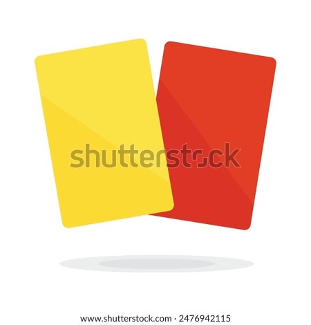 Yellow and red cards. Penalty cards, means of warning, reprimanding or penalising a player, coach or team official. Referee yellow and red cards for sport, football, basketball, soccer competitions. 
