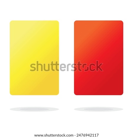 Yellow and red cards. Penalty cards, means of warning, reprimanding or penalising a player, coach or team official. Referee yellow and red cards for sport, football, basketball, soccer competitions. 
