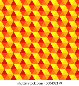 Yellow and red colors, hexagonal pattern and cube shapes wallpaper background.