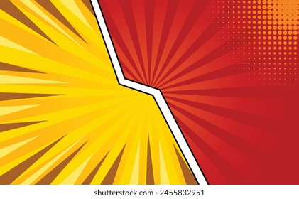 Plantilla de Vector de diseño de fondo de dibujos animados rojo amarillo