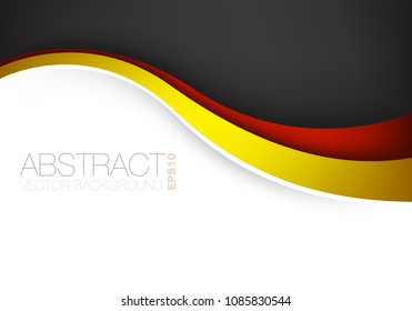 yellow and red curve line vector background with black space and white space for design