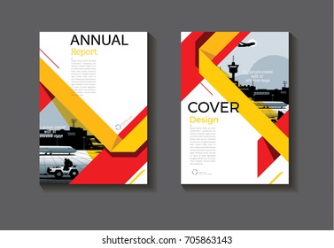 yellow and red  design book cover  modern cover abstract Brochure cover  template,annual report, magazine and flyer layout Vector a4