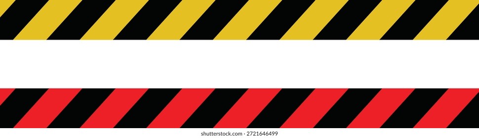 Yellow and Red Diagonal Warning Stripes Hazard