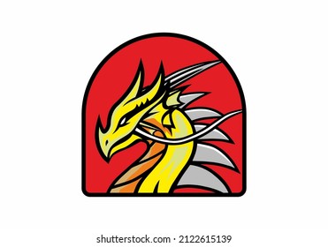 Yellow red dragon flat illustration design
