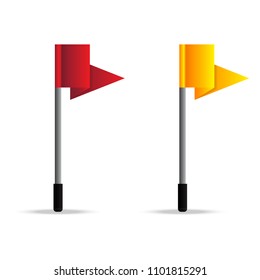 Yellow and red flags in flat style,Vector,Illustrations.