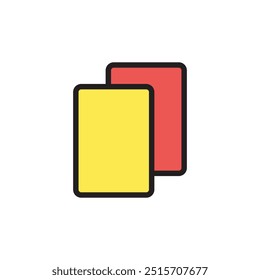 Tarjeta de fútbol amarillo y rojo, tarjeta de árbitro, ilustración de diseño de Vector simple. 