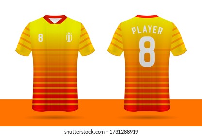 yellow and red football jersey template