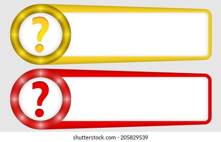 yellow and red frames for any text with question mark