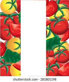 Yellow and red fresh tomatoes background