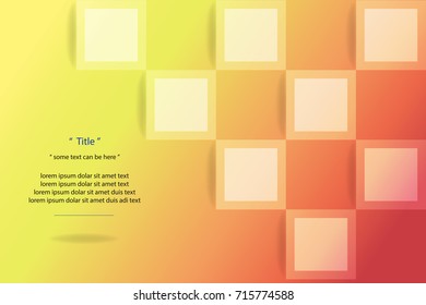 yellow red geometric big square with shadow texture. Vector background EPS10.
Illustration of squares abstract texture and space for text. Pattern design for banner, poster, flyer, cover, brochure.